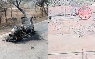 युवक ने बीच सड़क खुद पर पेट्रोल डालकर लगाई आग, घटना से हड़कंप, वीडियो हुआ वायरल