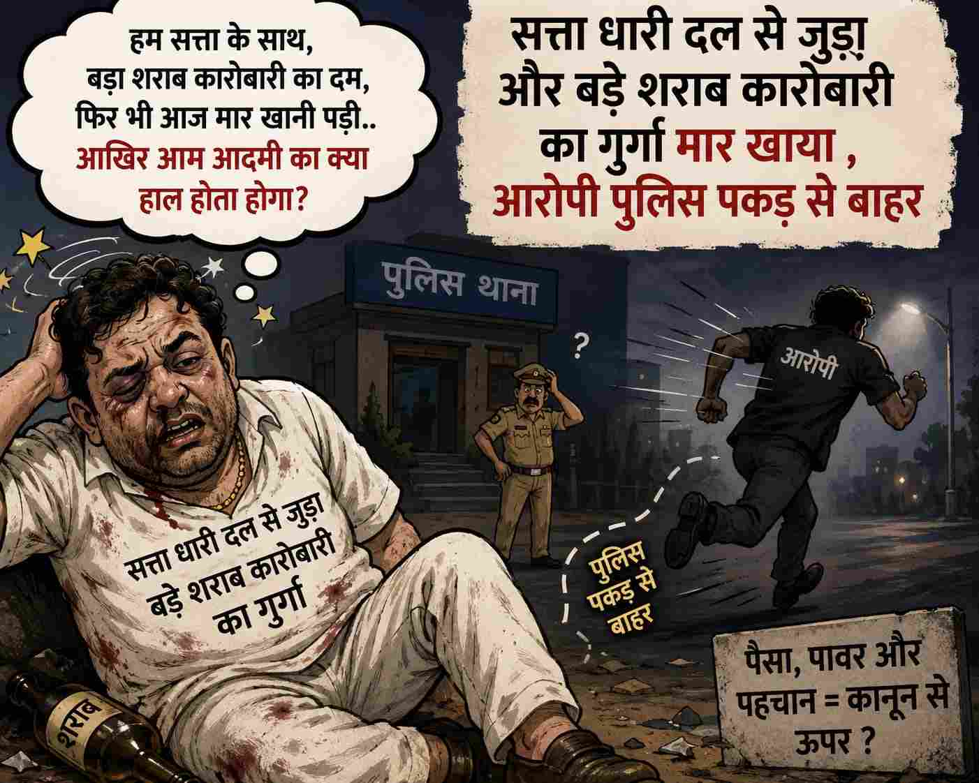 'OMG': बीजेपी संगठन से लेकर पुलिस तक: शराब कारोबारी के पंटर तौसीफ खान को तड़ियाने वाले आरोपी पुलिस की गिरफ्त से बाहर क्यों ?