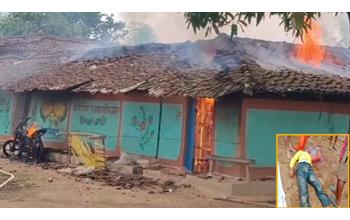 हेडमास्टर की हत्या से गांव में बवाल, आक्रोशित परिजनों ने आरोपियों का घर फूंका