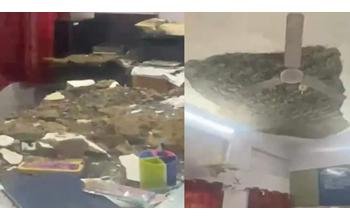 तहसीलदार की कुर्सी पर गिरा छत का प्लास्टर, बड़ा हादसा टला!