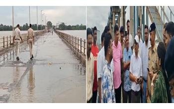 महानदी का उग्र रूप: शिवरीनारायण पुल के ऊपर से बह रहा पानी, सुरक्षा के मद्देनजर यातायात डायवर्ट
