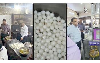 जय अंबे स्वीट्स, जनता स्वीट्स और स्वीट हार्ट पर छापा, मिठाइयों में मिले कीड़े तो स्टोरेज में मिली भारी गंदगी!
