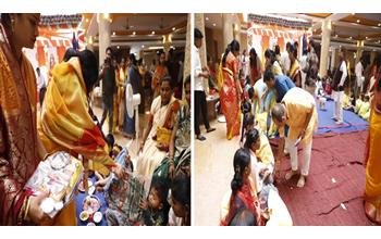 भाजपा प्रदेश कार्यालय में कन्या पूजन और भोज का आयोजन, महिला मोर्चा ने प्रदेश की सुख-समृद्धि की कामना की
